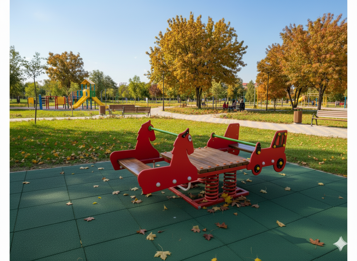 Compact Seesaw with Horse & Car Figures