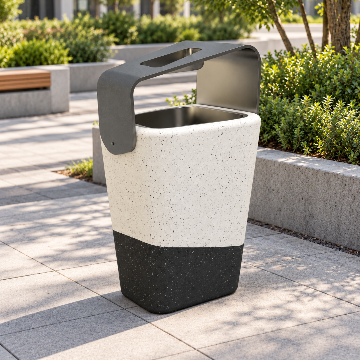 KZ-240 Modern Tasarım Beton Çöp Kovası
