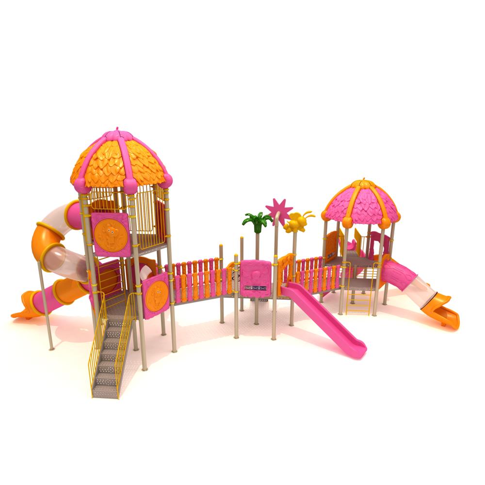 Dış Mekan Çocuk Oyun Parkı 15x7m, Mega Seri Yaprak Çatılı Model