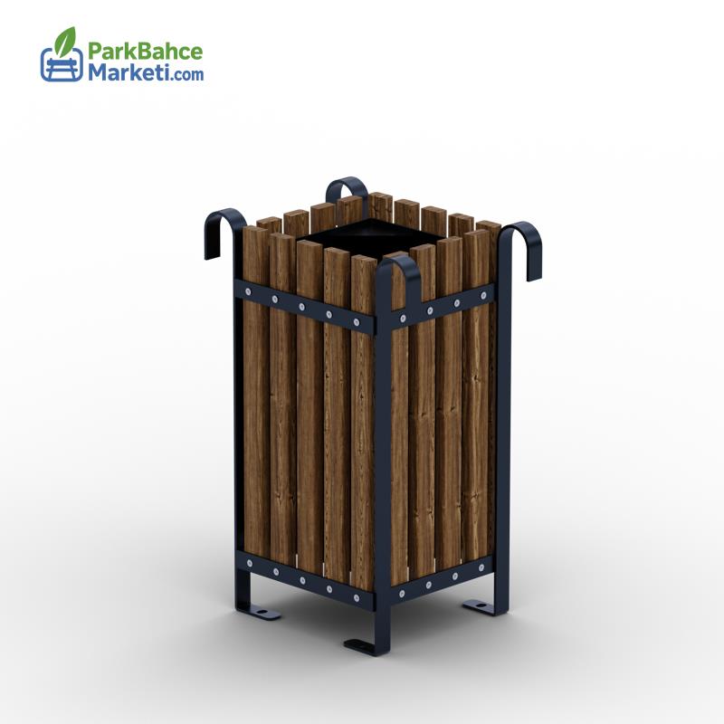 Metal İskeletli Dekoratif Park ve Bahçe Çöp Kovası