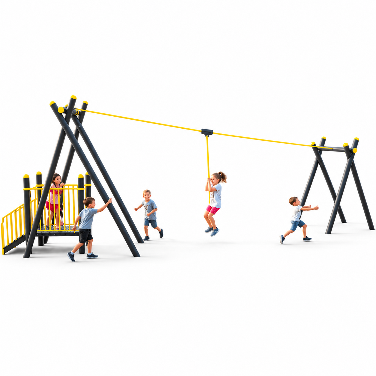 Mini Zip-line Oyun Ünitesi Kontrollü Macera Deneyimi - Teleferik 15 m