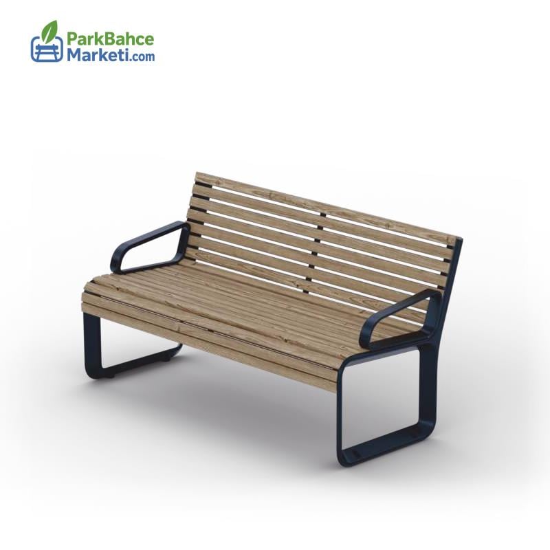 Modern Line Arkalıklı Kolçaklı Alüminyum Döküm Bank