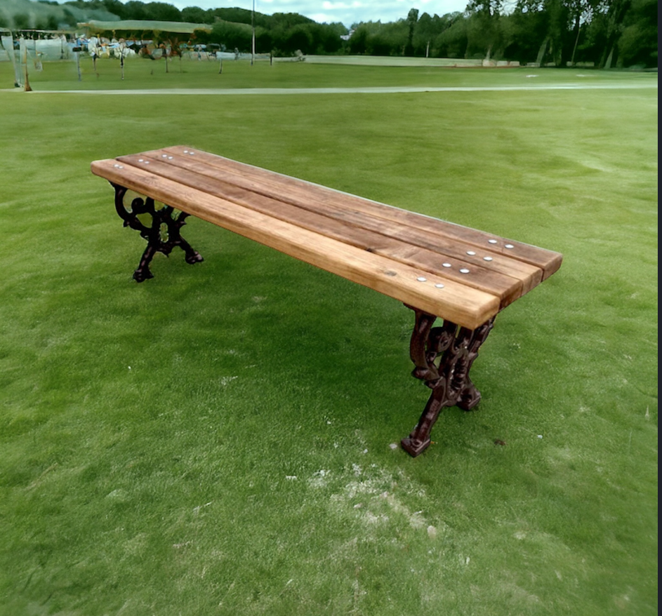 Decorative Cast Aluminum Backless Bench – 145 cm Outdoor Seating