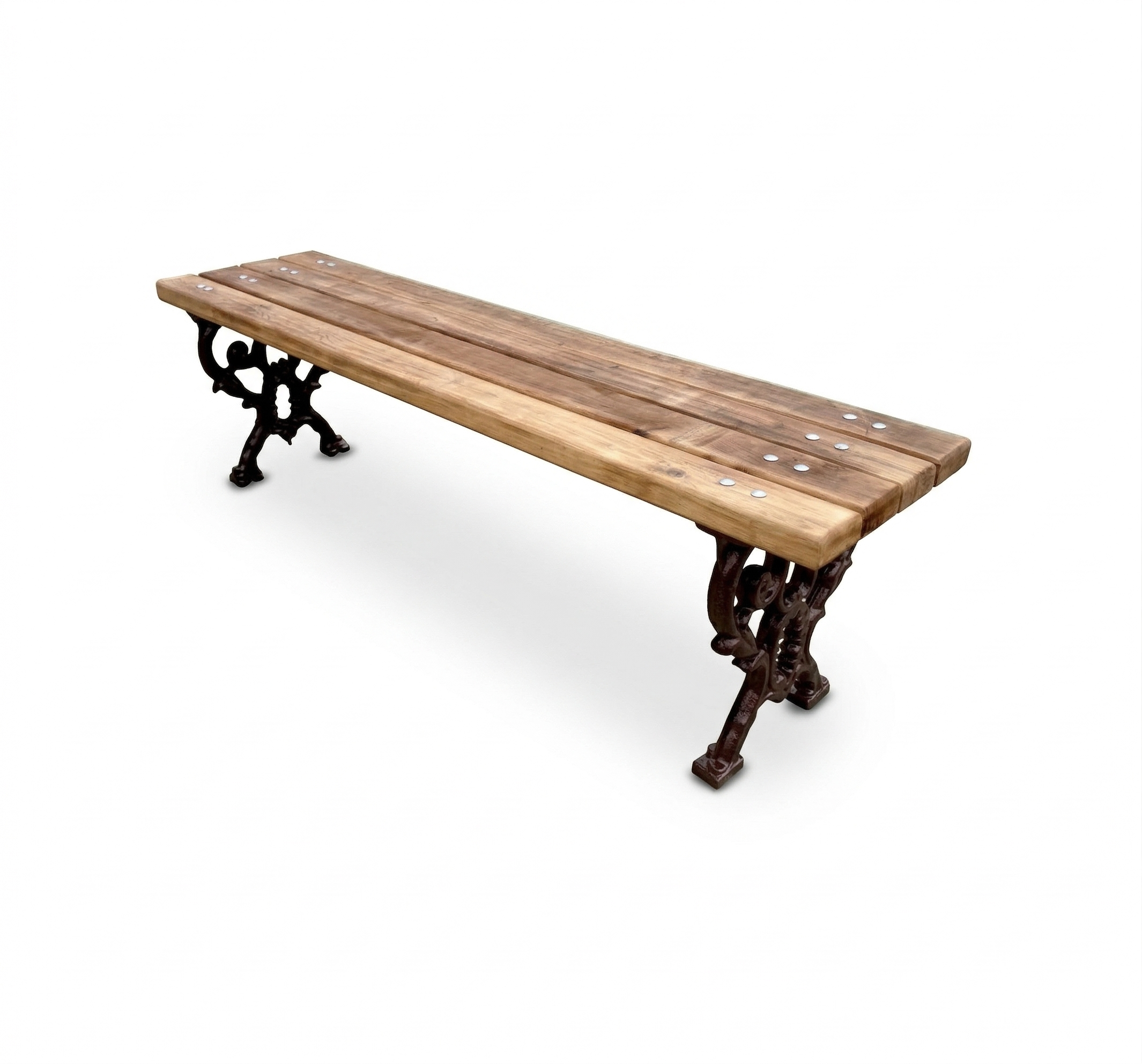 Decorative Cast Aluminum Backless Bench – 145 cm Outdoor Seating