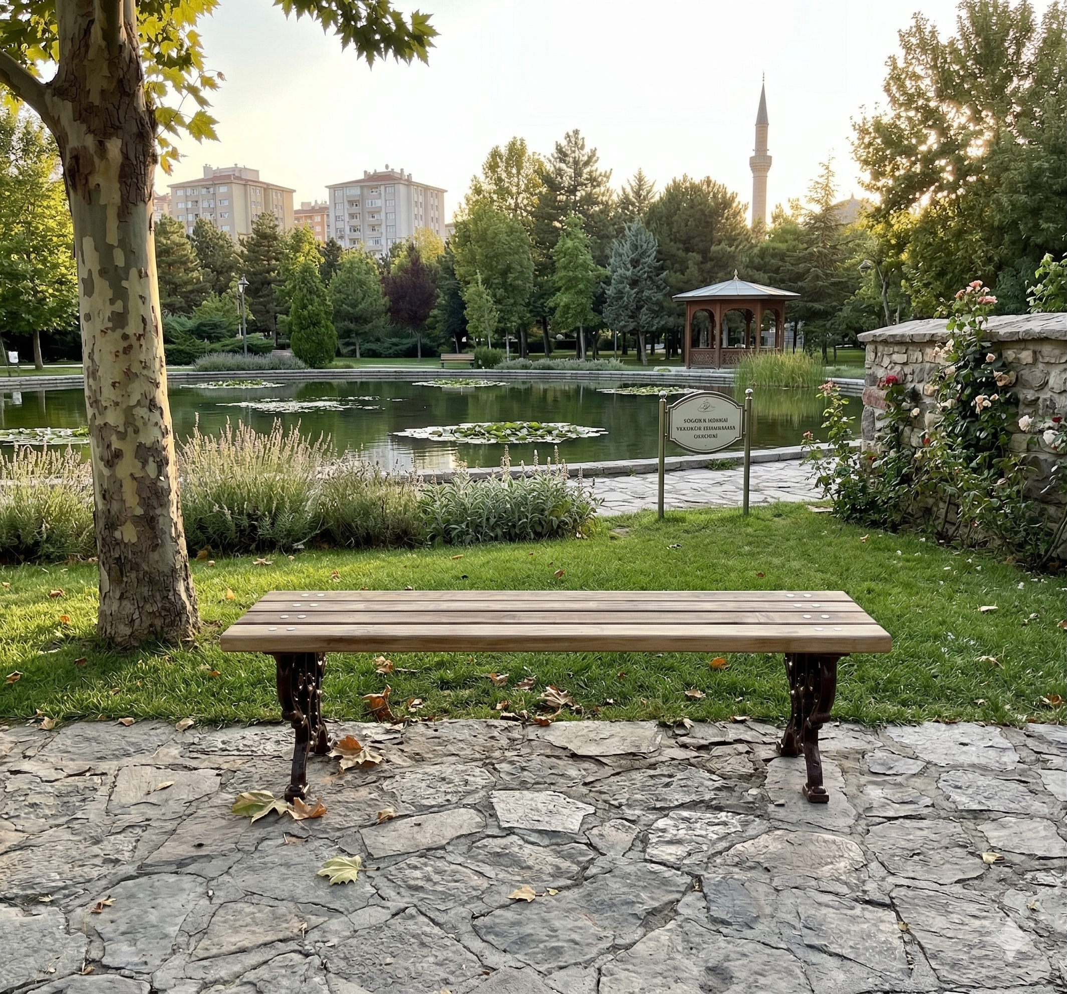 Decorative Cast Aluminum Backless Bench – 145 cm Outdoor Seating