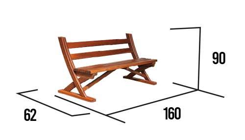 Ahşap Bahçe Bankı, Oturma Bankı 160 cm