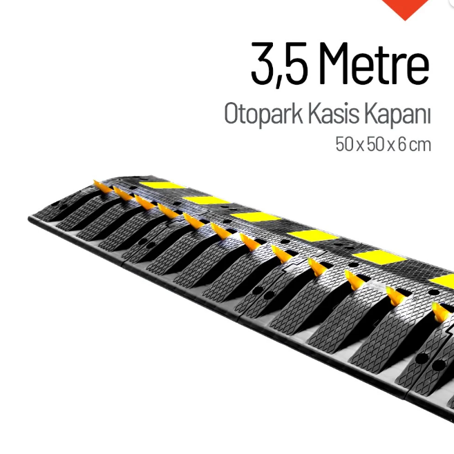 Otopark Kasis Kapanı 3.5 Metre Set - Tek Yönlü Araç Kapanı ve Hız Kasisi