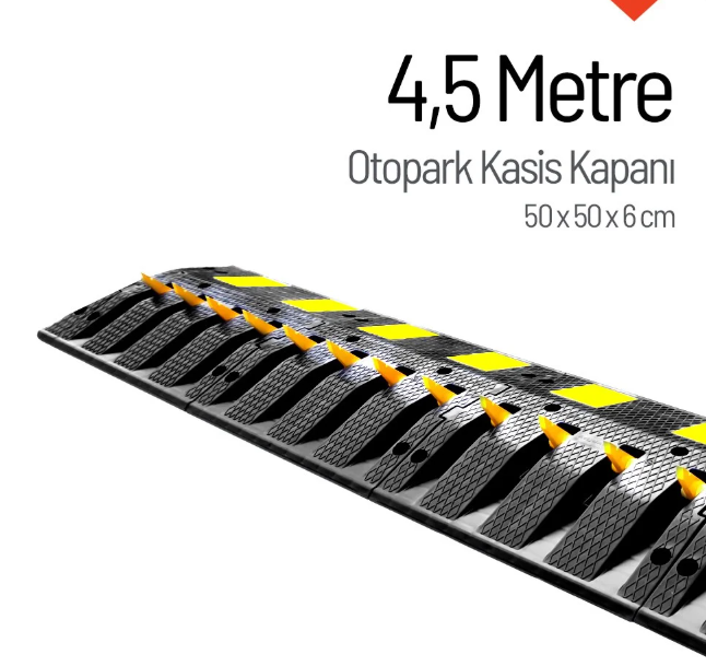 Otopark Kasis Kapanı 4.5 Metre Set - Tek Yönlü Araç Kapanı ve Hız Kasisi