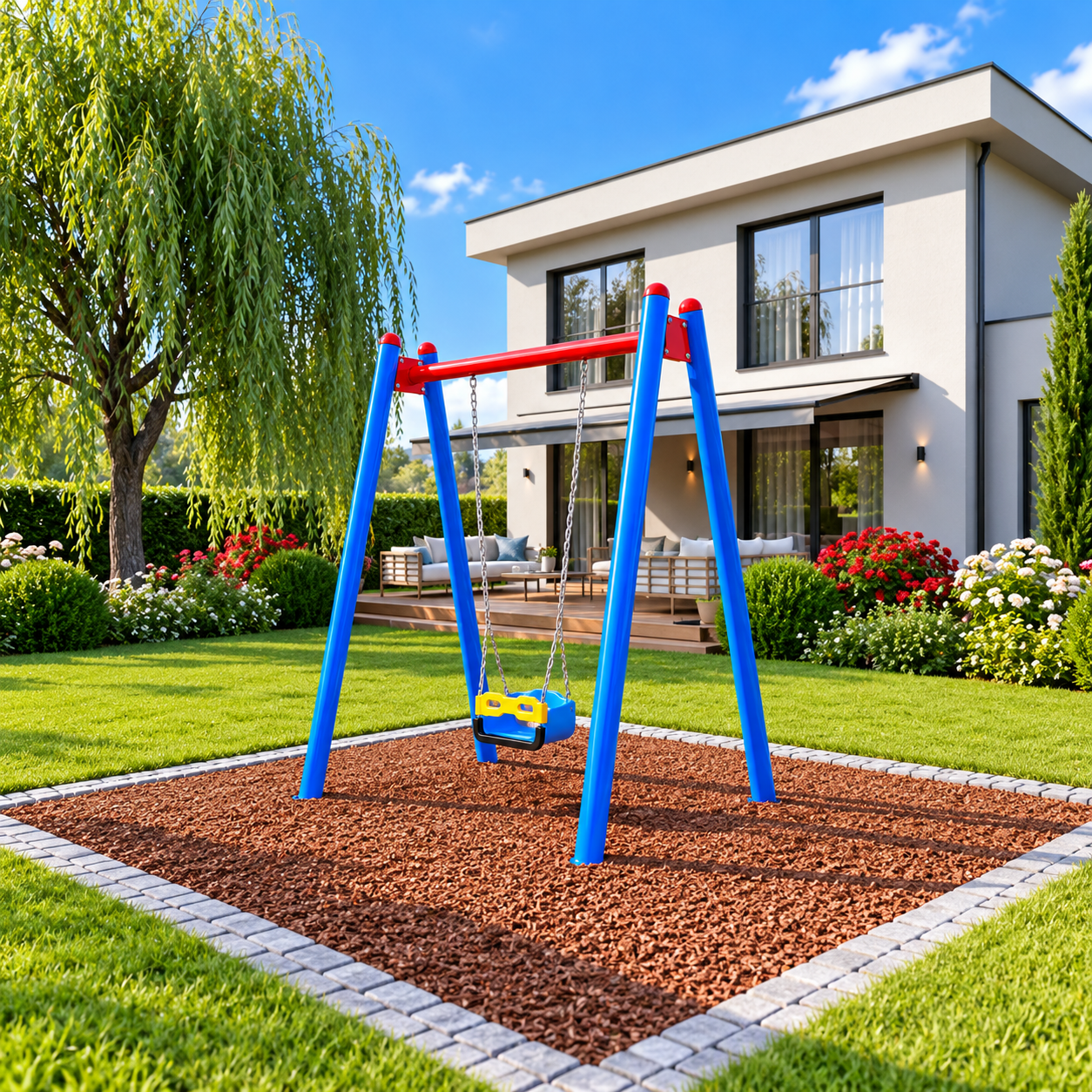 Park Salıncak Tekli, Klasik Salıncak Modeli, Standart Korkuluklu Koltuk