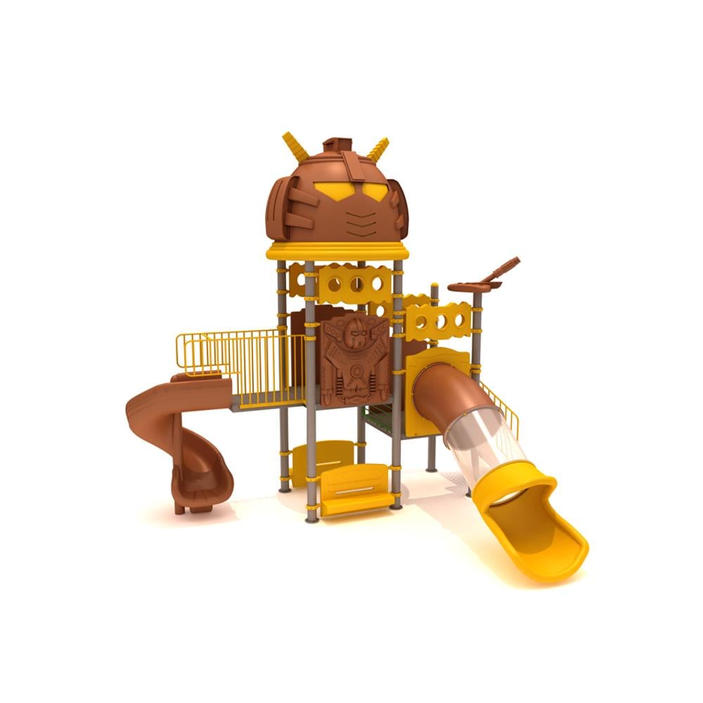 Robot Temalı Çocuk Oyun Parkı 4x6m, İki Kaydıraklı Model