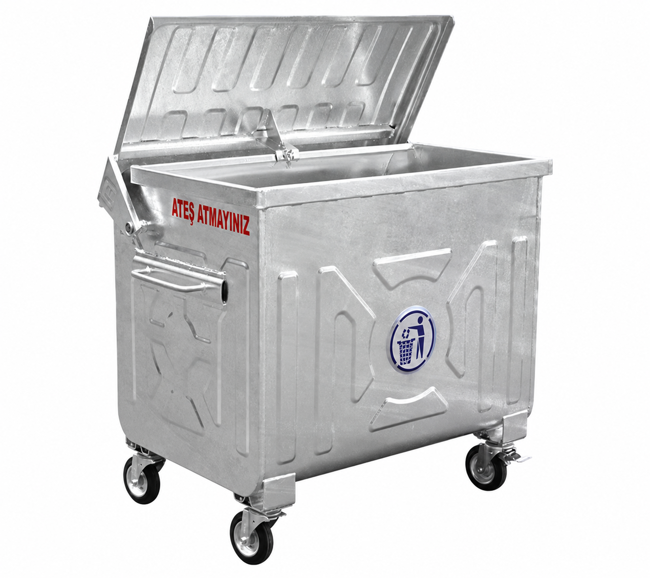 Sıcak Daldırma Galvanizli Çöp Konteyneri 770 Litre