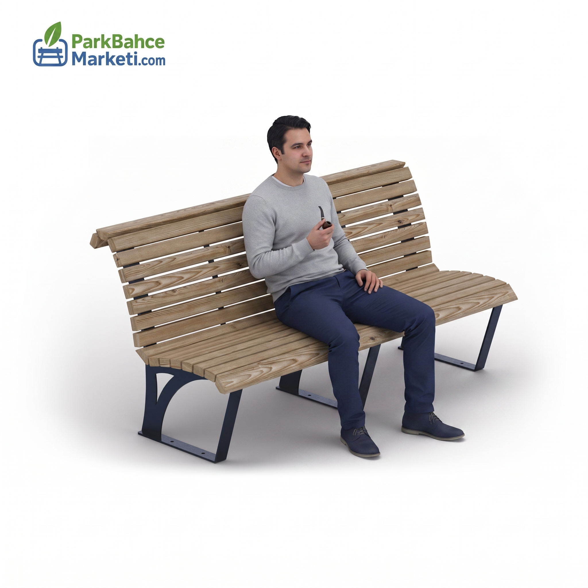Sık Latalı Ergonomik Kavisli Modern Ahşap Bank - 190 cm