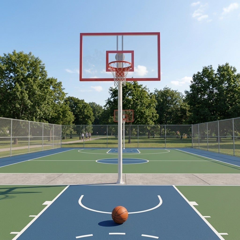 Tek Direkli Sabit Basketbol Potası 114 mm Akrilik Panyalı
