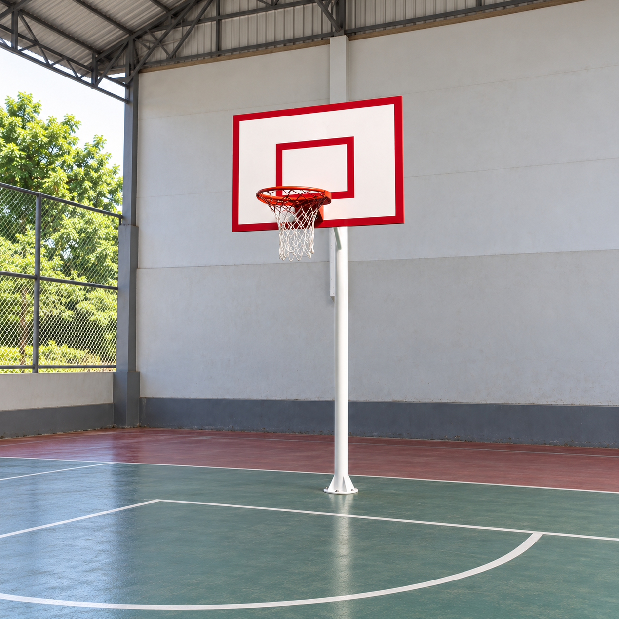 Tek Direkli Sabit Basketbol Potası 114 mm Sac Panyalı