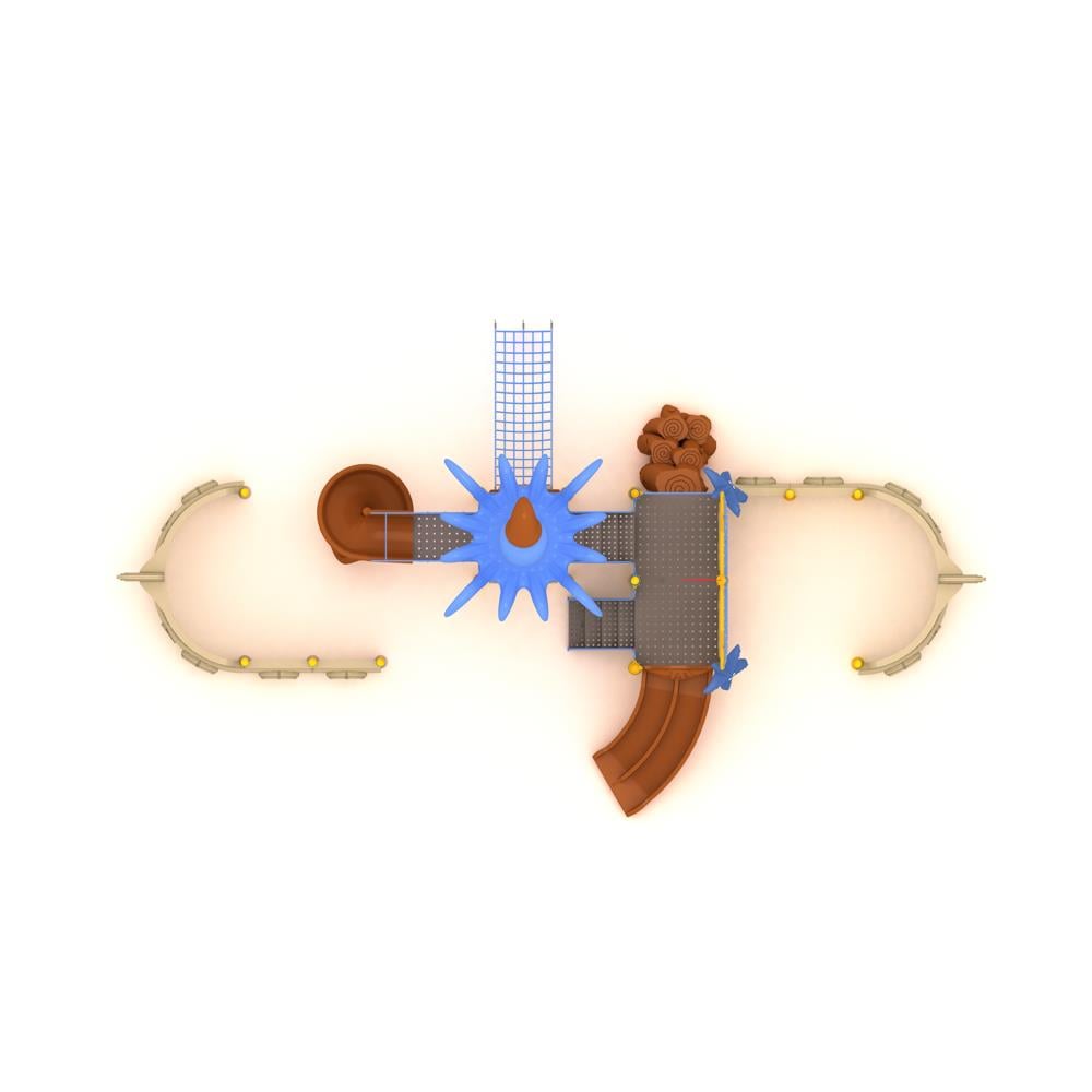 Gemi Temalı Çocuk Parkı 10x6m, Tırmanma Halatlı Model