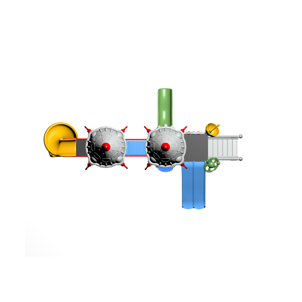 Roket Temalı Çocuk Oyun Parkı 8x5m, Üç Kaydıraklı Model