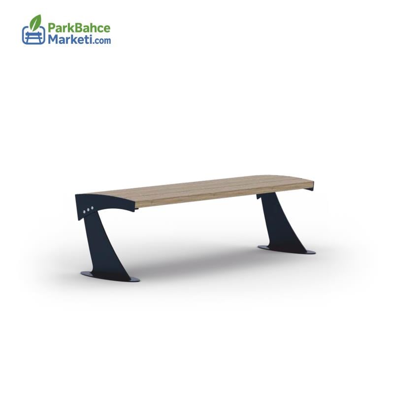 Elegant Lined Backless Bench with Black Metal Legs