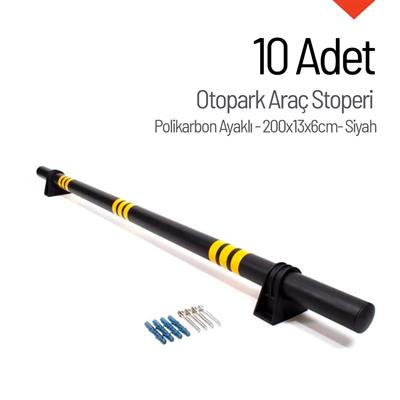 10lu Set Polikarbon Ayaklı Oto Park Araç Stoperi – 200x13x6 cm