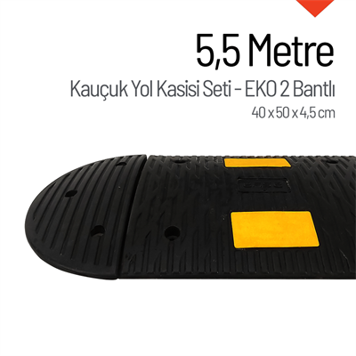 5,5  Metre Kauçuk Hız Kesici Set | 2 Bantlı Yol Kasisi Uygulaması