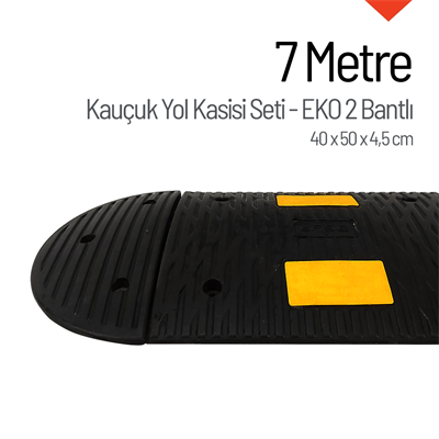 7 Metre Kauçuk Hız Kesici Set | 2 Bantlı Yol Kasisi Uygulaması