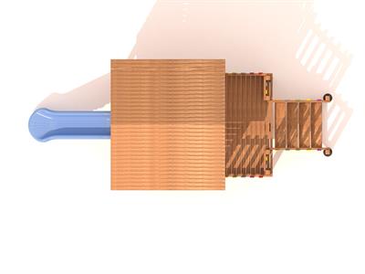 Ahşap Çocuk Oyun Evi – Kaydıraklı Oyun Evi (SG-26o) | Renkli Çitli Tasarım