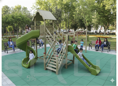 Ahşap Çocuk Oyun Parkı SGT102, Komando Halkalı TOKİ Modeli