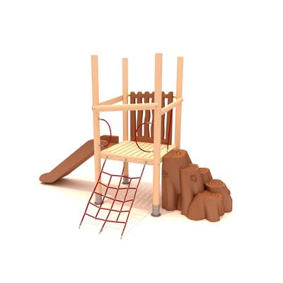 Ahşap Çocuk Parkı SG200, Bir Kuleli Halat Tırmanmalı Model