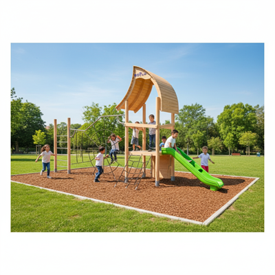 Ahşap Çocuk Parkı SG201, Ağ Tırmanmalı Model