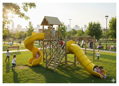 Ahşap Çocuk Parkı SGT100, Komando Halkalı TOKİ Modeli