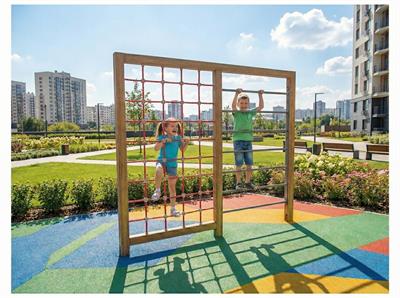 Ahşap Çocuk Tırmanma Ünitesi SG29 – Halatlı Aktivite Alanı