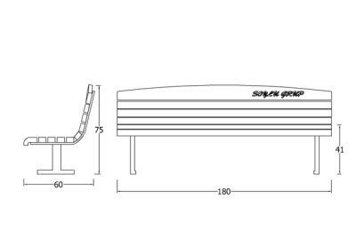 Wooden Outdoor Bench 180 x 75 x 60 cm