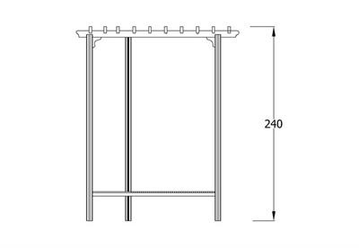 Ahşap Pergola 2x2m, Oturmalı Köşeli Model