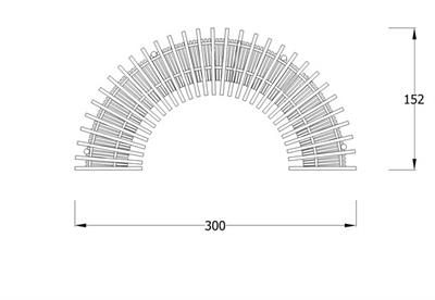Yay Pergola 3x1.2m, Metal Taşıyıcılar Üzeri Ahşap Formda