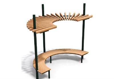 Yay Pergola 3x1.2m, Metal Taşıyıcılar Üzeri Ahşap Formda