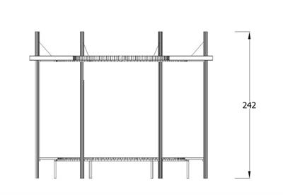 Yay Pergola 3x1.2m, Metal Taşıyıcılar Üzeri Ahşap Formda