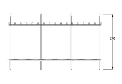 Ahşap Metal Pergola 4x1.2m, Oturmalı Düz Model