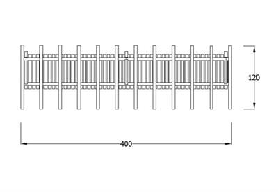 Ahşap Metal Pergola 4x1.2m, Oturmalı Düz Model