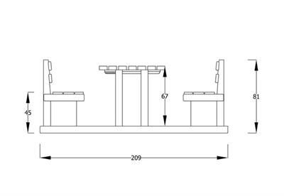 Wooden Picnic Table with Backrest, 170 cm