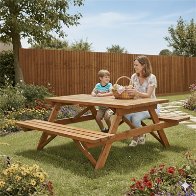 Ahşap Piknik Masası, Orman Masası 140 cm 