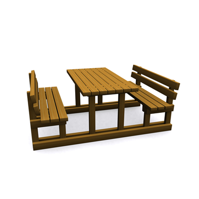 Wooden Picnic Table with Backrest, 170 cm