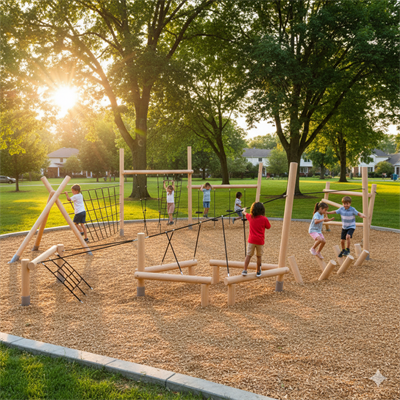 Ahşap Survivor Parkuru SG208, Tırmanma ve Denge Modülleri