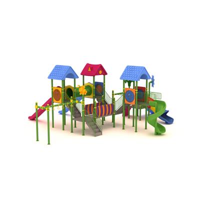 Çocuk Oyun Grubu 11x11m, Altı Kuleli 5 Kaydıraklı Model