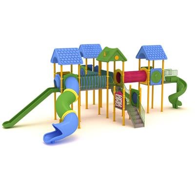 Çocuk Oyun Grubu 13x10m Beş Kuleli Dört Kaydıraklı 