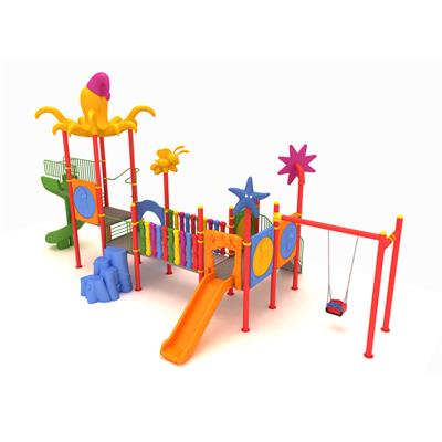 Çocuk Oyun Parkı, Üç Kaydıraklı Ahtapot Çatılı 10x5m 