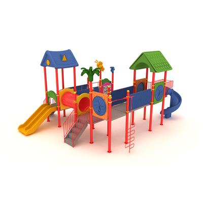 Beş Kuleli Üç Kaydıraklı 8x7m Çocuk Oyun Grubu