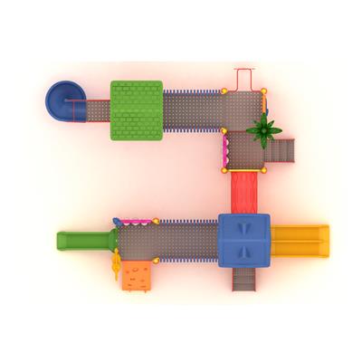 Beş Kuleli Üç Kaydıraklı 8x7m Çocuk Oyun Grubu