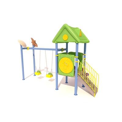 Bir Kaydıraklı 2 Salıncaklı - Deniz Yıldızı Figürlü Çocuk Oyun Parkı Modeli