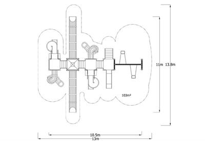 Bir Kuleli Altı Kaydıraklı İkili Salıncaklı Çocuk Oyun Parkı