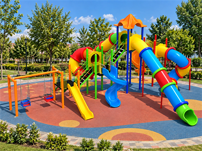 Bir Kuleli Altı Kaydıraklı İkili Salıncaklı Çocuk Oyun Parkı