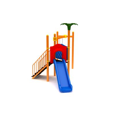 Bir Kuleli Bir Kaydıraklı, Tekli Salıncaklı, Palmiye Figürlü Çocuk Oyun Parkı